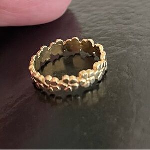14K Gold Hawaiian Plumeria Floral Heirloom Carved Ring Size 3 Gorgeous!